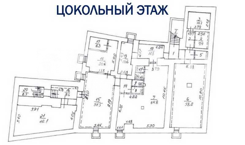 Планировка офиса 1302.7 м², 1 этаж, Особняк «Фея»